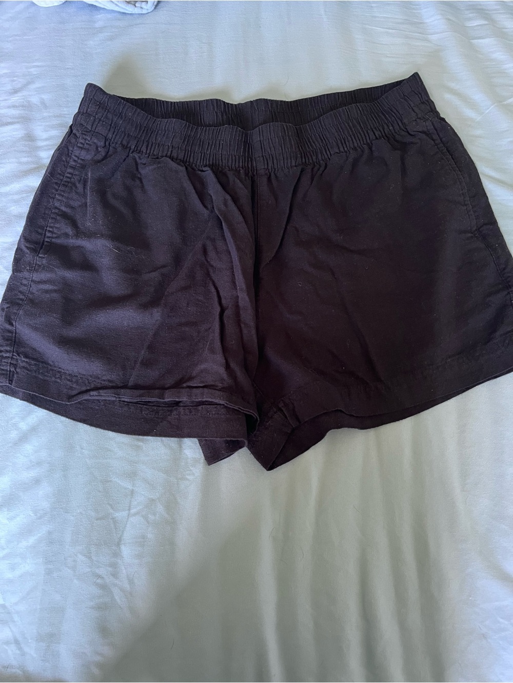 Old Navy Black Women's Elastic Waist Linen Casual Shorts